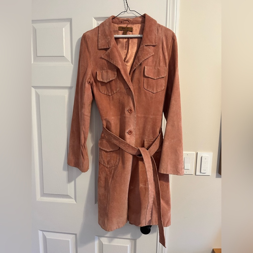 Mauve Suede Arden B Trench Coat